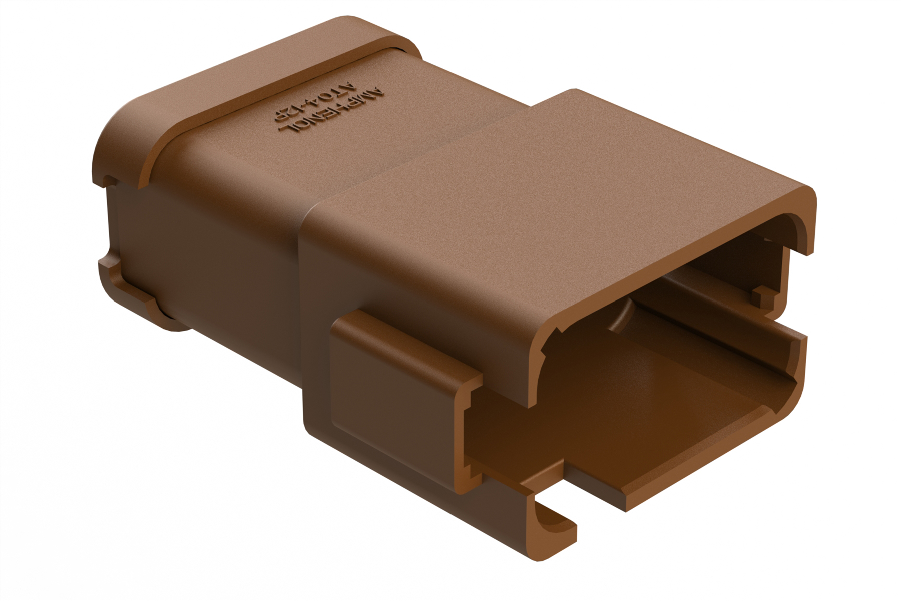AT04 12PD EC01 AT RECEPTACLE 12 PIN BROWN D KEY STRAIN RELIEF H/SHRINK
